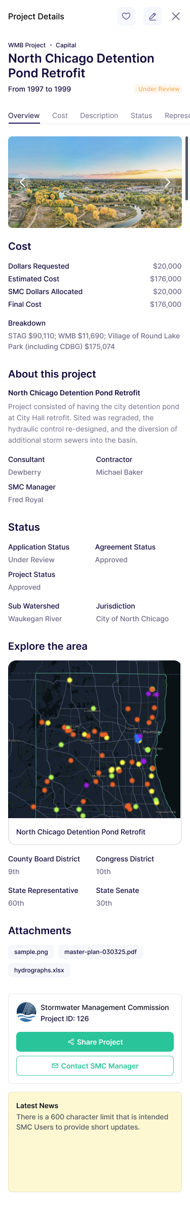 North Chicago Detention Pond Retrofit project details